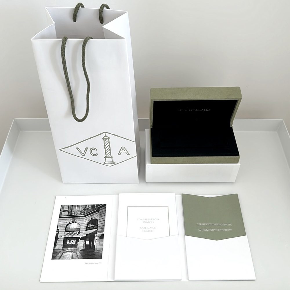 Van Cleef & Arpels Bracelet Box, Bag and Certificate of Authentication Holder